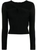 Self-Portrait cut-out knitted top - Black