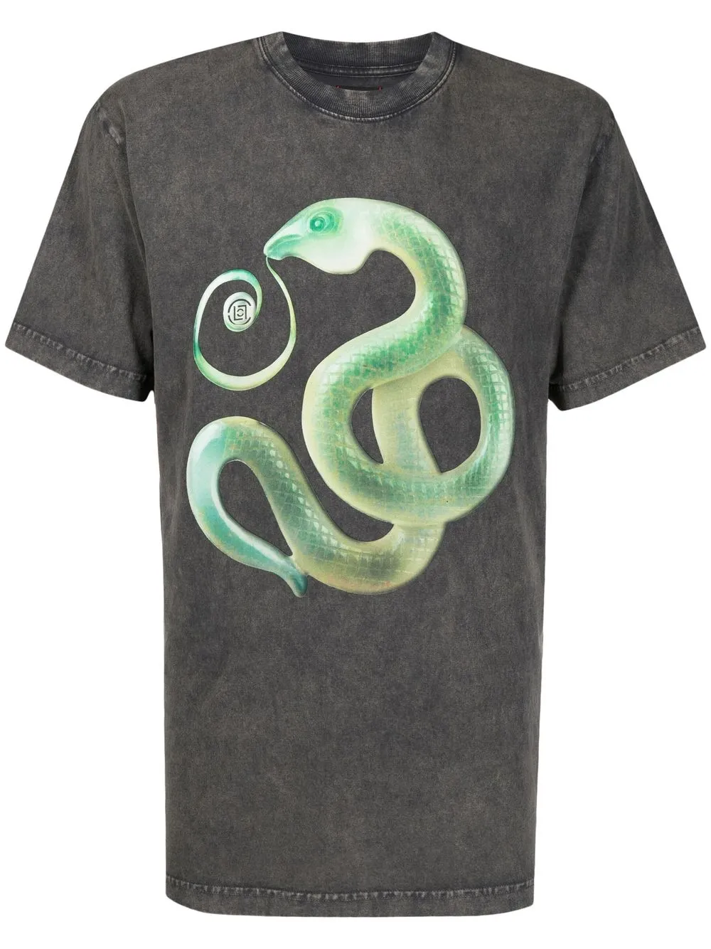 

CLOT snake-print acid wash T-shirt - Grey