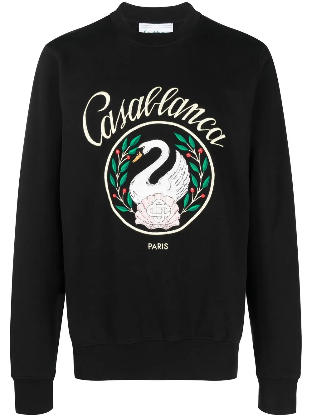 

Casablanca sudadera Embleme de Cygne bordada - Negro