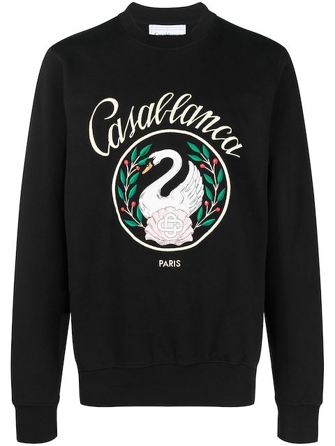 Casablanca sudadera Embleme de Cygne bordada