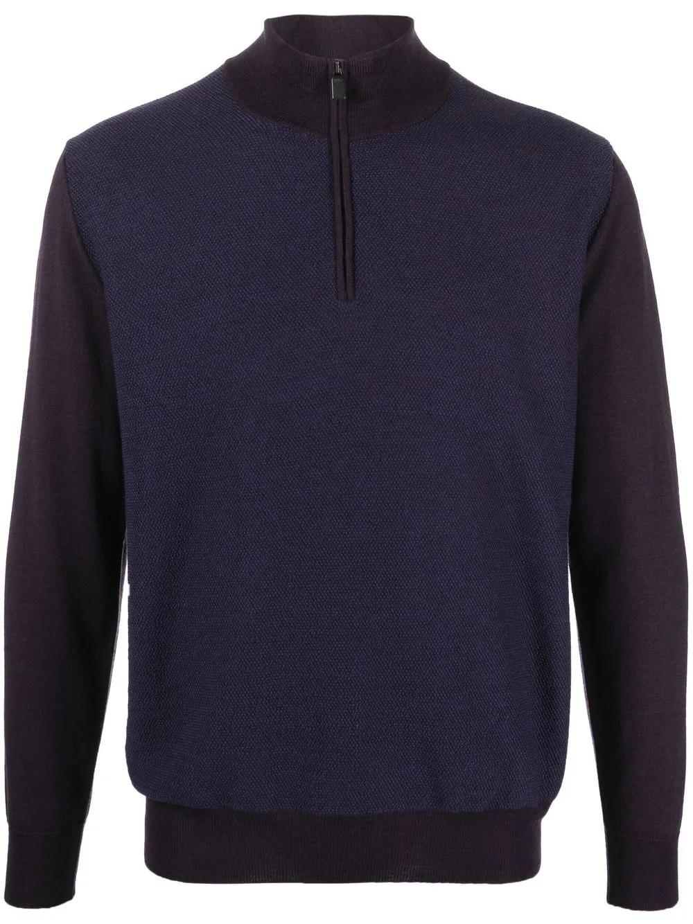 

Canali two-tone quarter-zip jumper - Purple