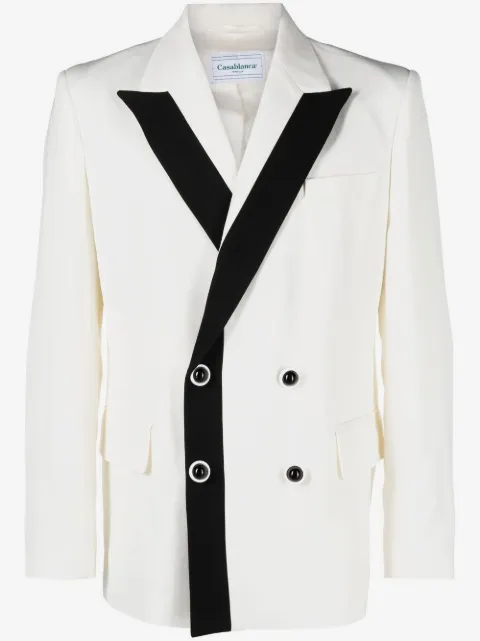 Casablanca contrast-lapel double-breasted blazer