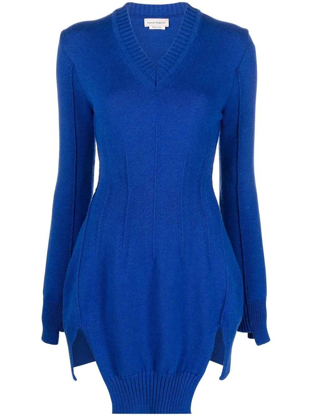 

Alexander McQueen ribbed-knit cashmere dress - Blue
