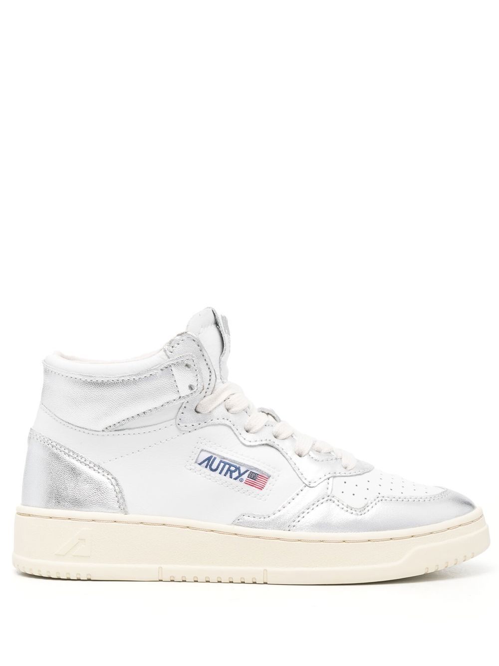 Autry logo-patch lace-up sneakers - White