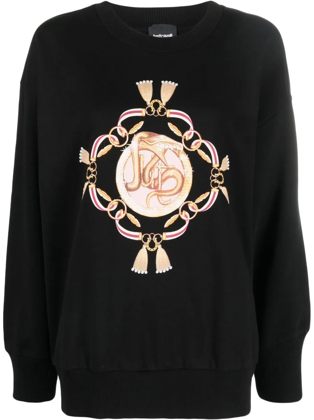 

Just Cavalli graphic-print cotton sweatshirt - Black