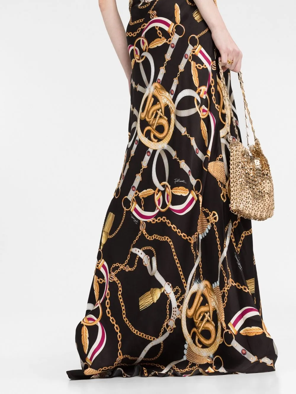  Just Cavalli Harness-print Gown - Black 