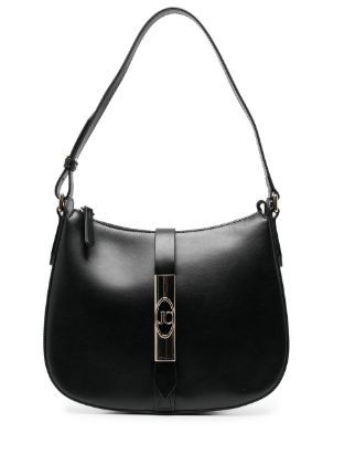 Buckle Small Leather Tote Bag, Black