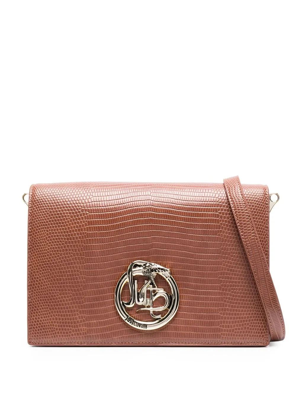 

Just Cavalli logo-plaque snakeskin-effect bag - Brown