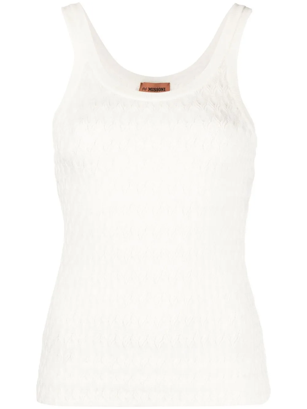 

Missoni scoop neck knitted vest top - Neutrals