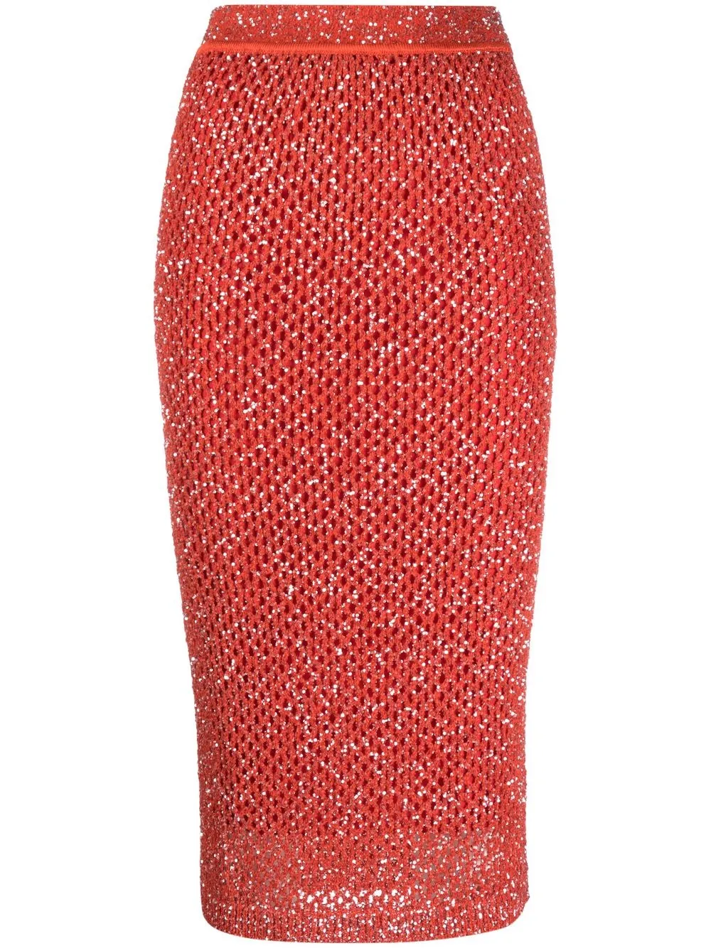 

Missoni falda de tejido flojo con lentejuelas - Rojo