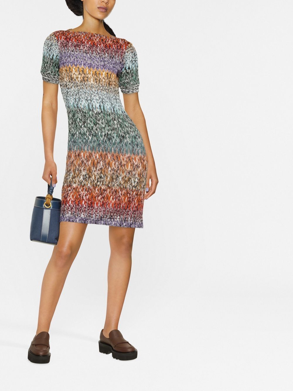 Missoni Mini-jurk met korte mouwen - Bruin