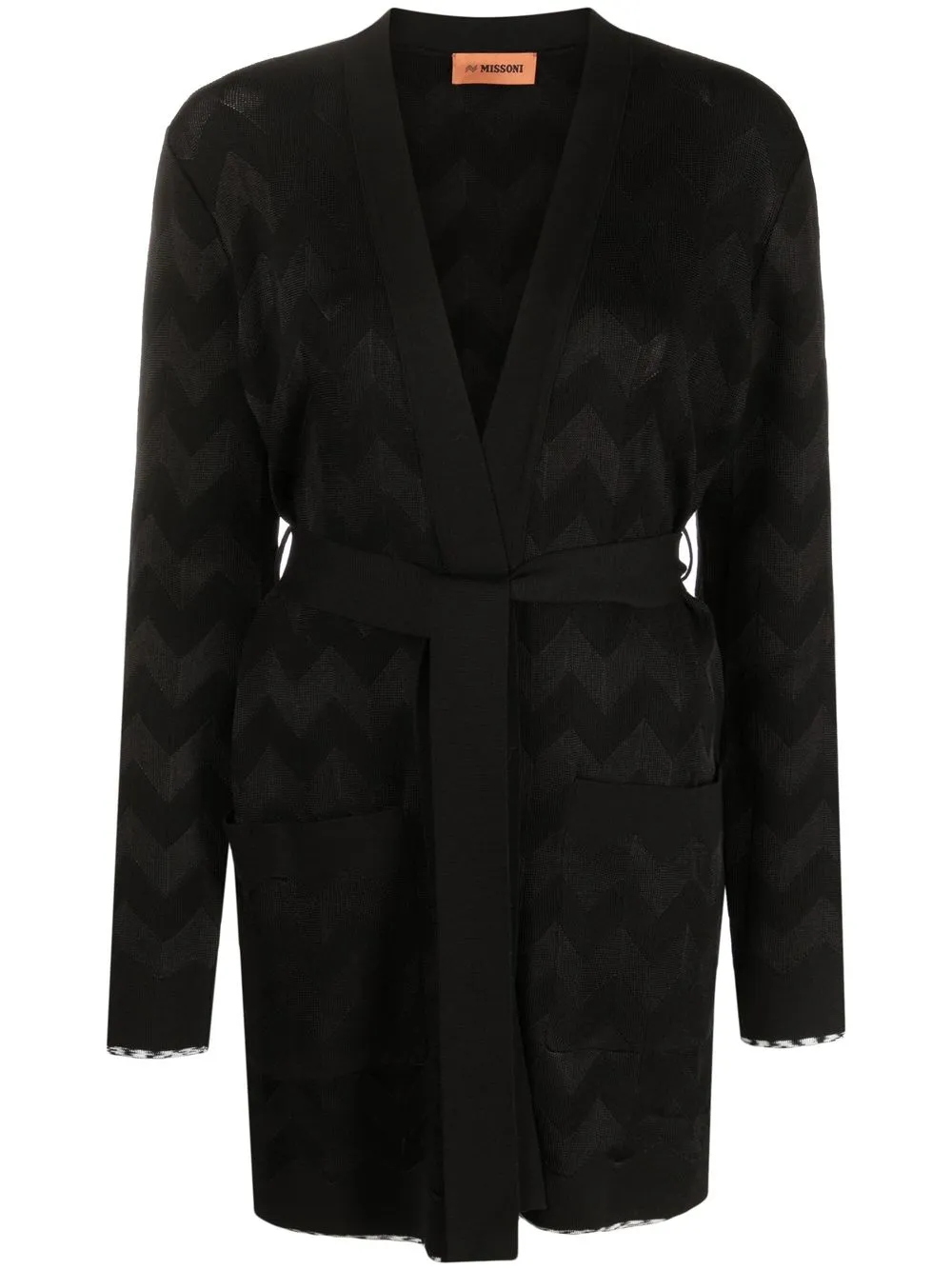 

Missoni belted crochet-knit cardi-coat - Black