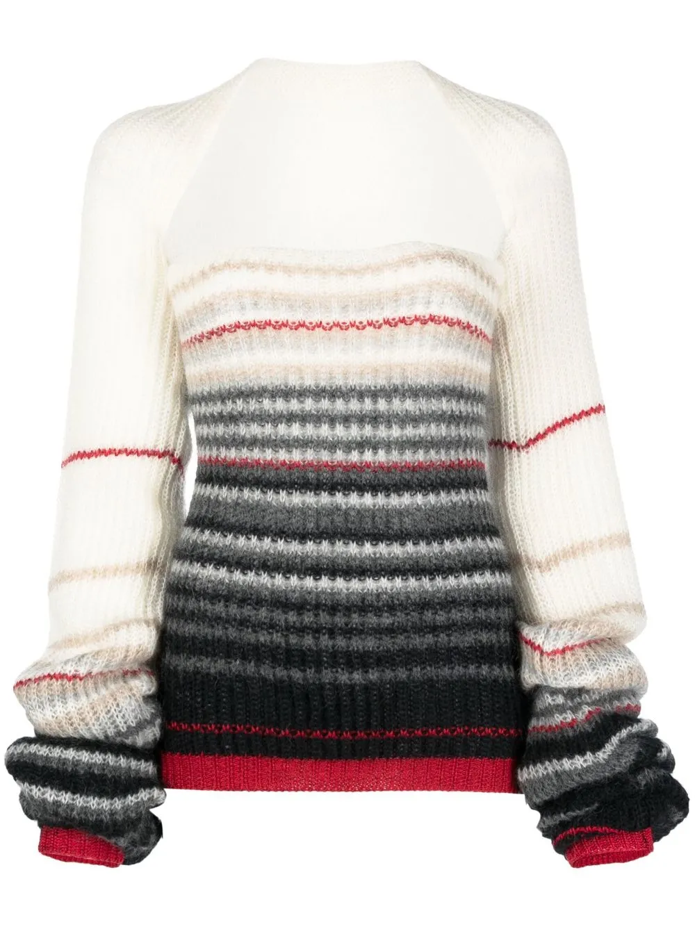 

Missoni striped square-neck jumper - Neutrals