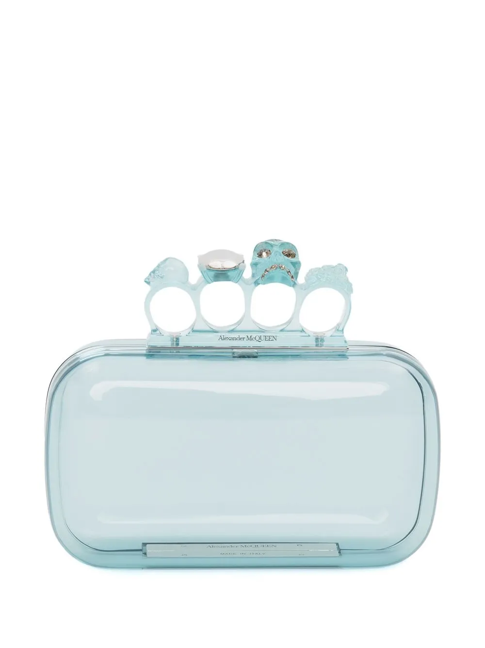 

Alexander McQueen four-ring transparent clutch - Blue