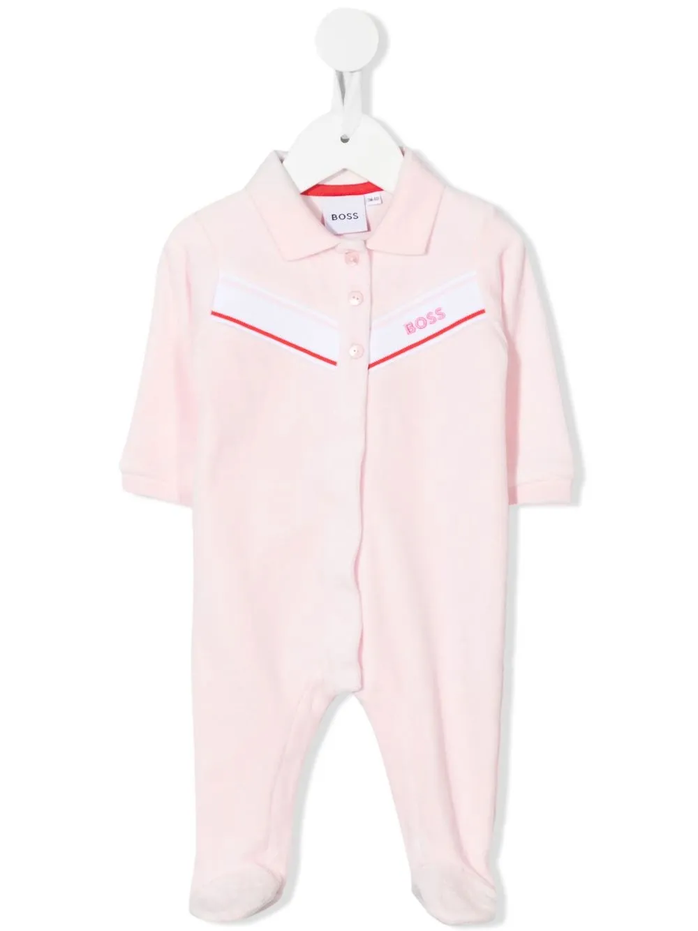 

BOSS Kidswear mameluco con logo bordado - Rosado