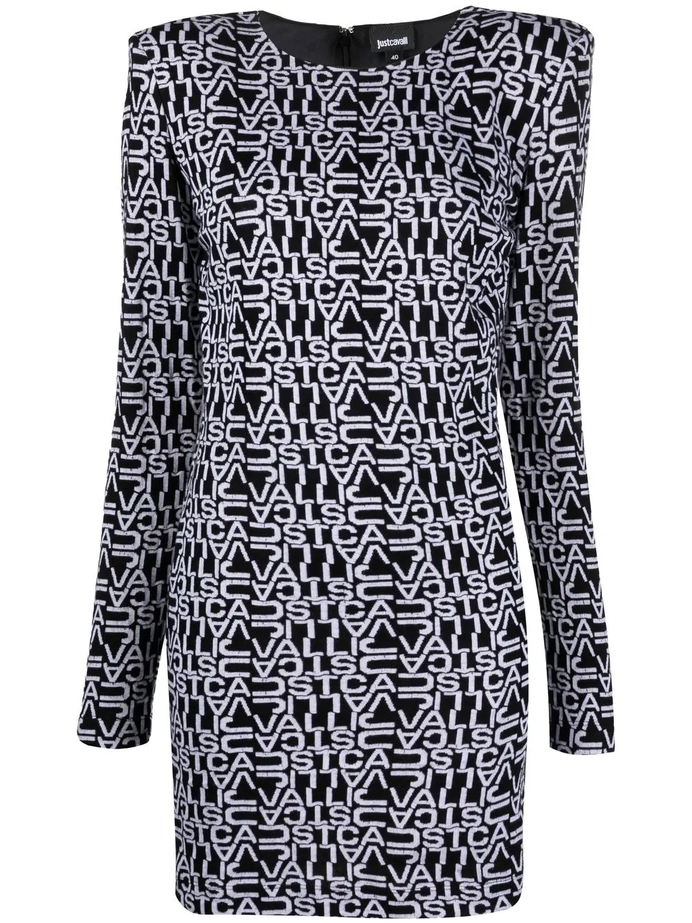 

Just Cavalli logo-jacquard padded-shoulder dress - Black