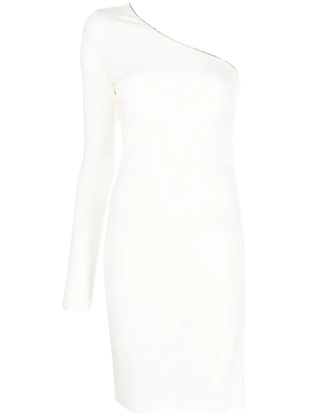 

Just Cavalli rhinestone-trim one shoulder dress - White