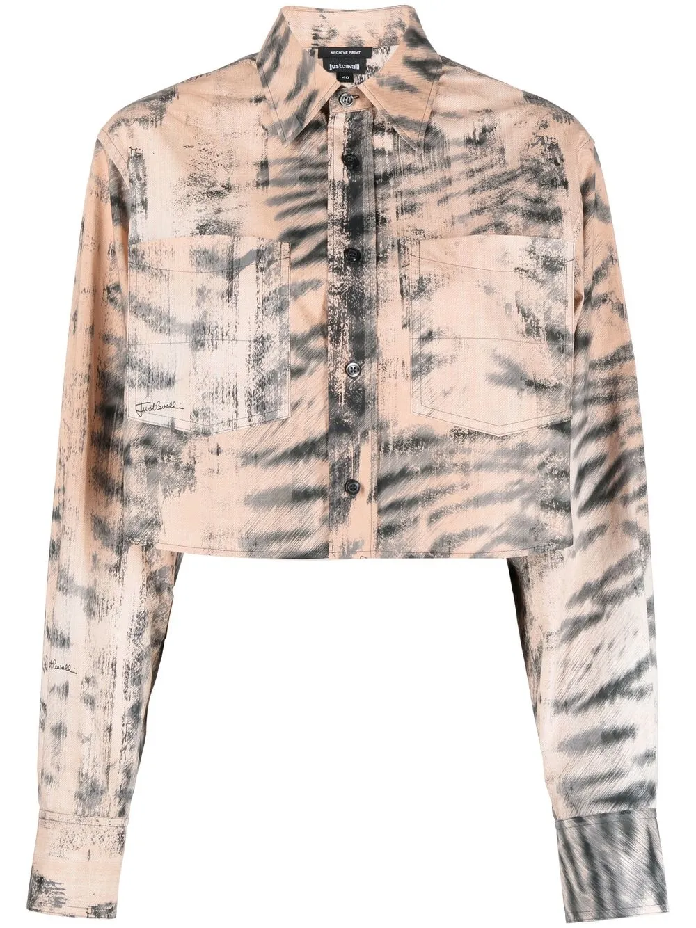 Just Cavalli - cropped tiger-print shirt