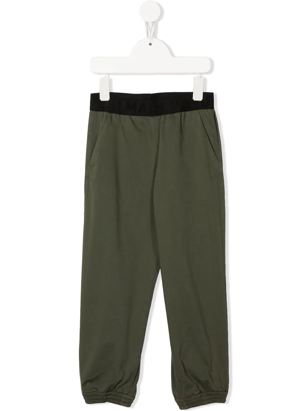 

Balmain Kids pantalones con pretina en contraste - Verde