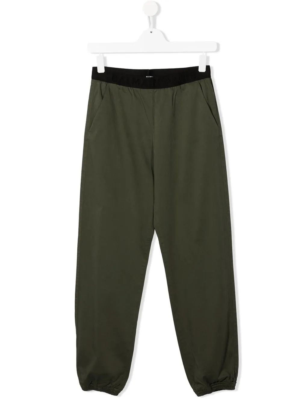 

Balmain Kids pantalones con pretina en contraste - Verde