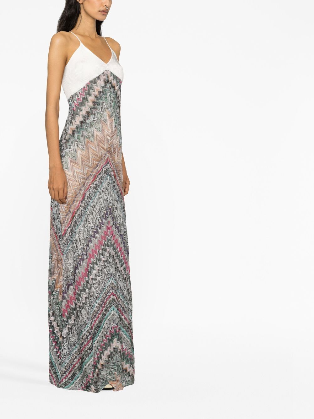 Missoni Zig Zag Maxi Dress In Weiss Modesens