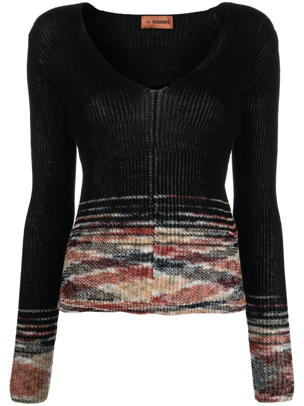 

Missoni top de tejido crochet con cuello en V - Negro