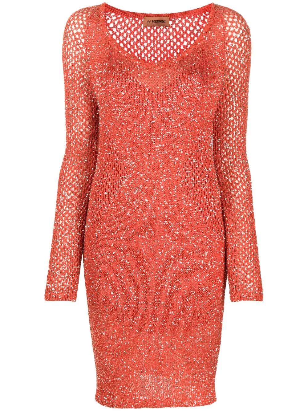 

Missoni vestido corto bordado con lentejuelas - Naranja