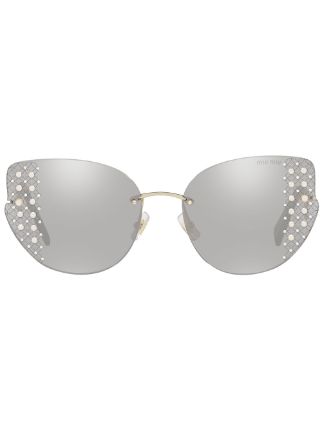 Miu miu embellished outlet cat eye sunglasses