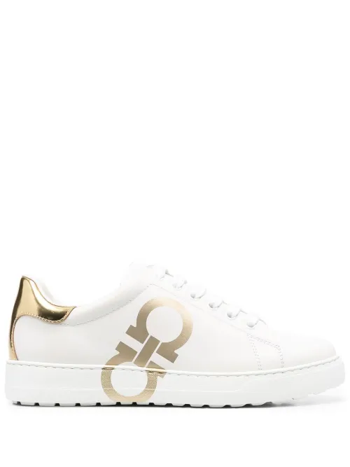 Baskets en cuir à logo imprimé - Ferragamo - Modalova