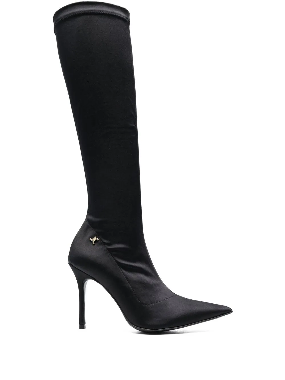 

Just Cavalli botas altas con placa del logo y tacón de 100mm - Negro