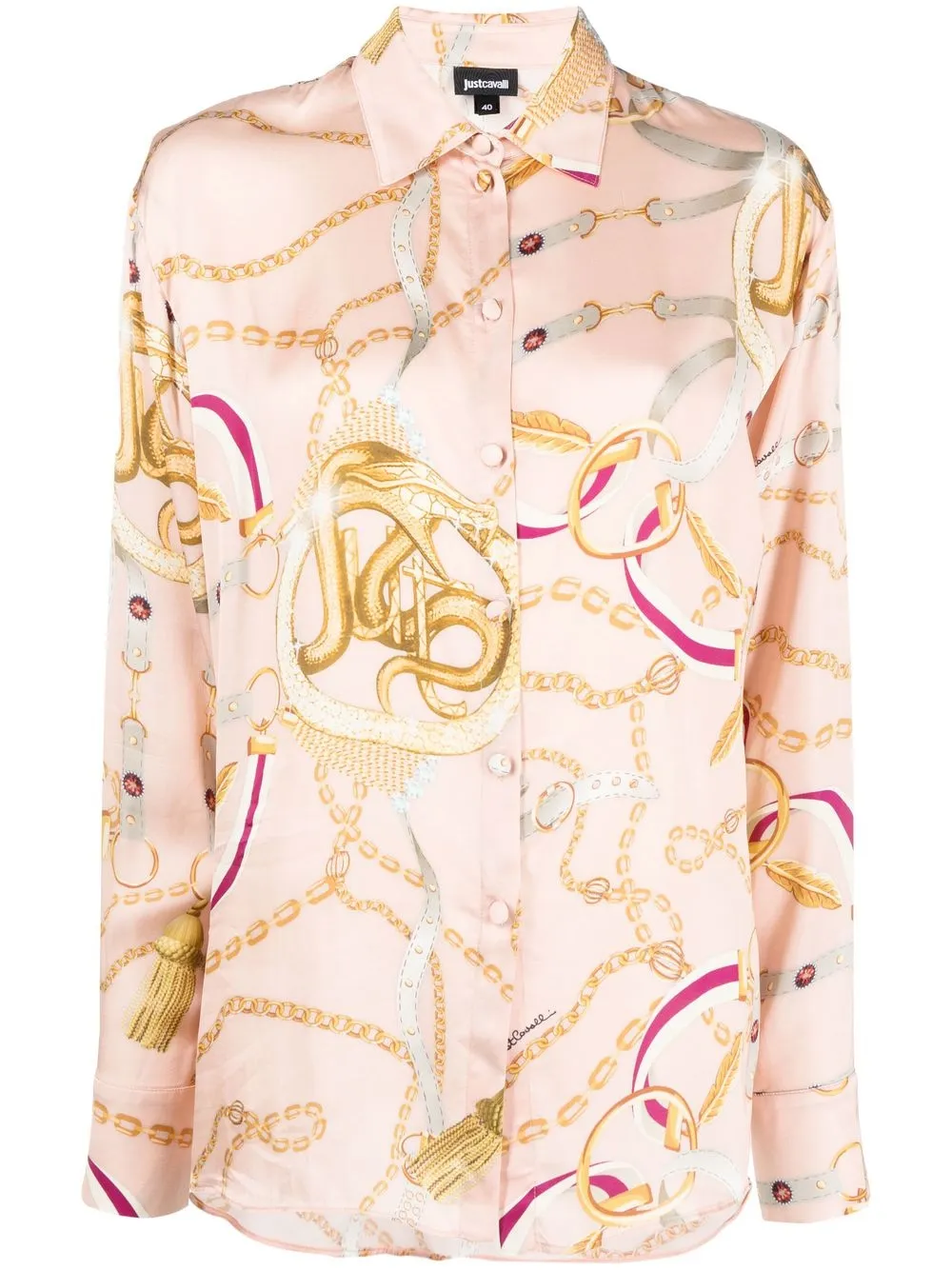 

Just Cavalli camisa con estampado de eslabones - Rosado