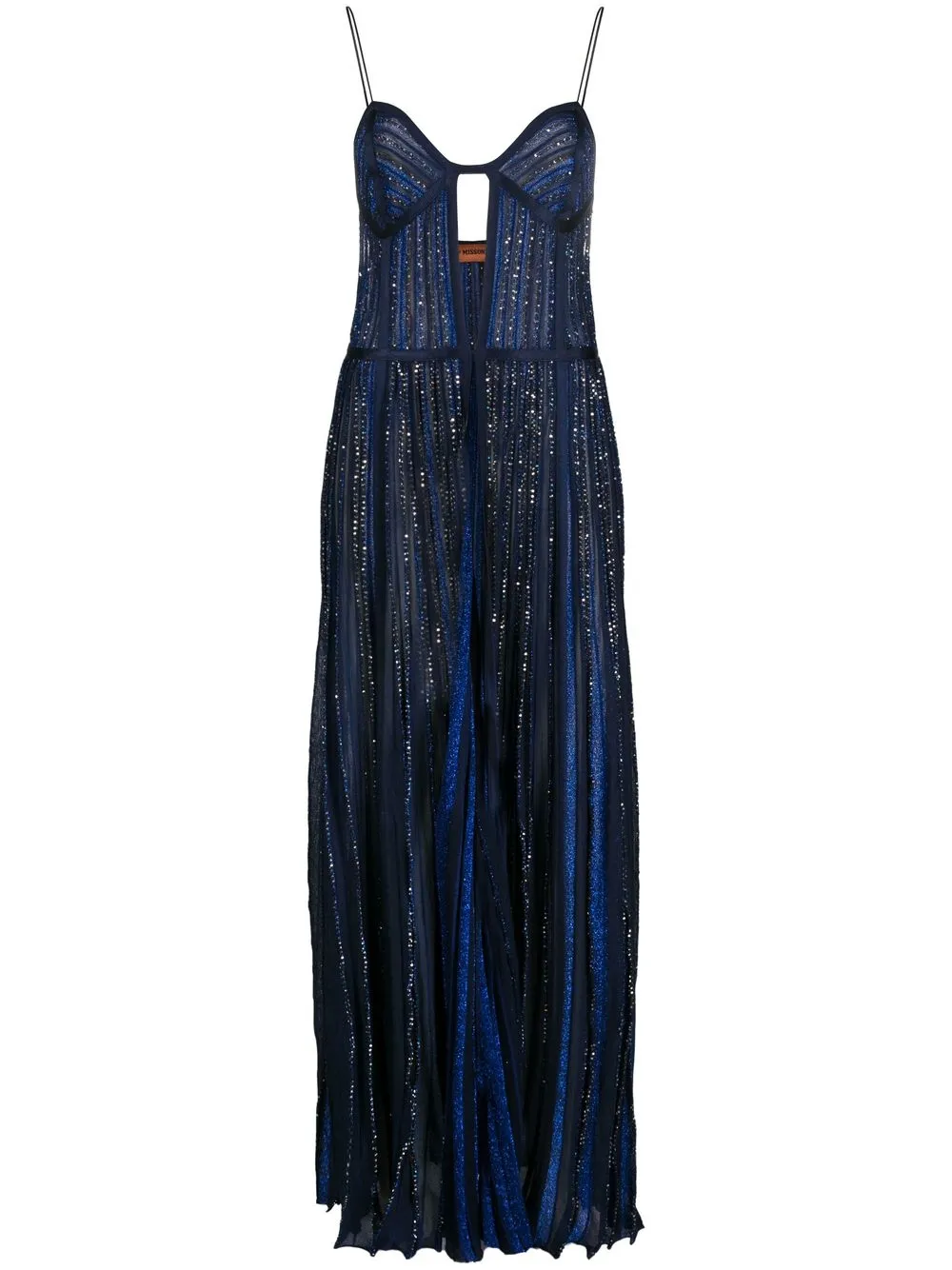 

Missoni crystal-embellished cut-out dress - Blue