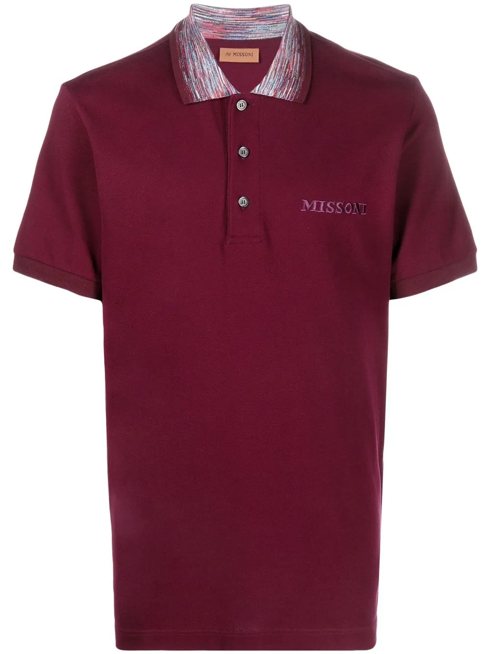 

Missoni playera tipo polo con cuello en zigzag - Rojo