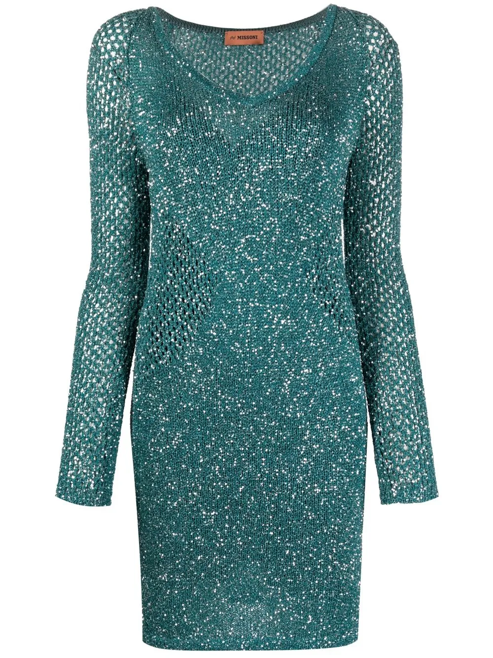 

Missoni glitter mesh long-sleeve dress - Blue