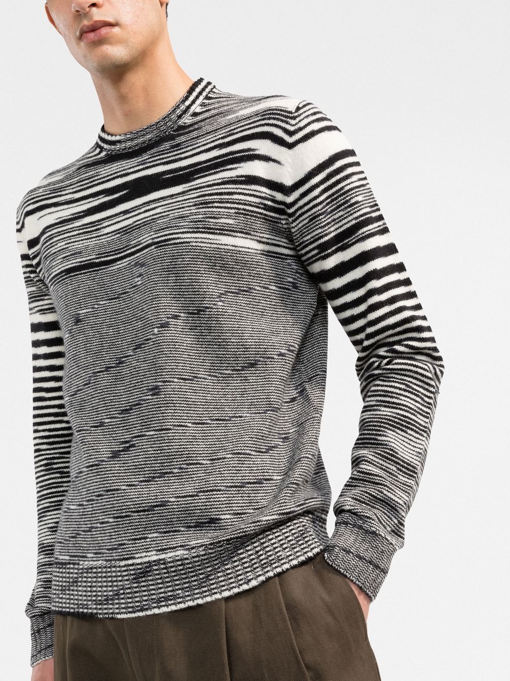 missoni fine-knit crew-neck jumper - black