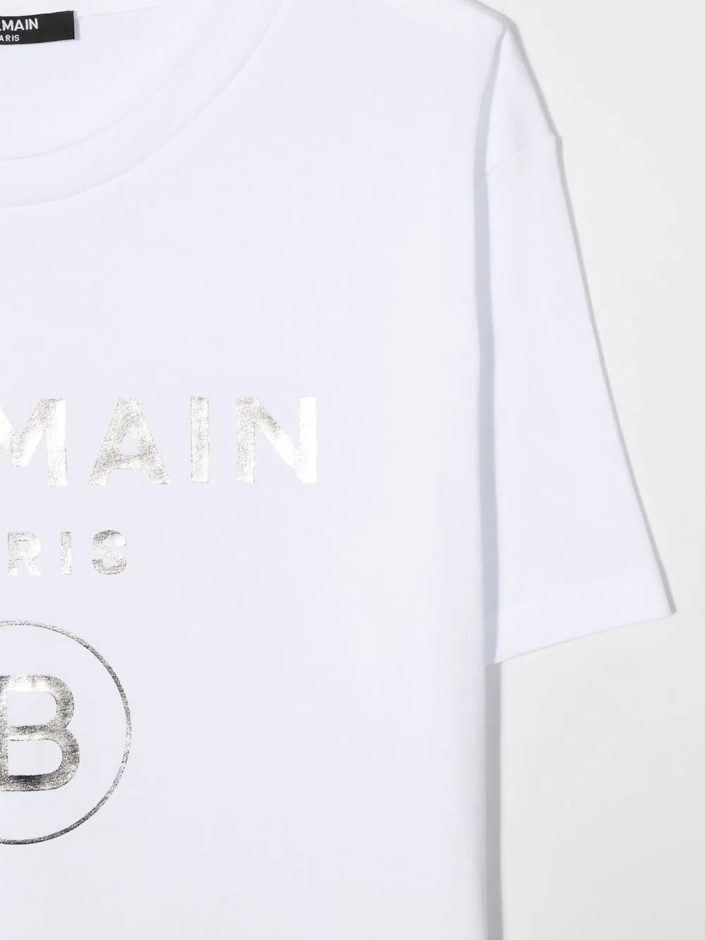 Balmain Kids TEEN T-Shirt mit Metallic-Logo | Tops | Image 3
