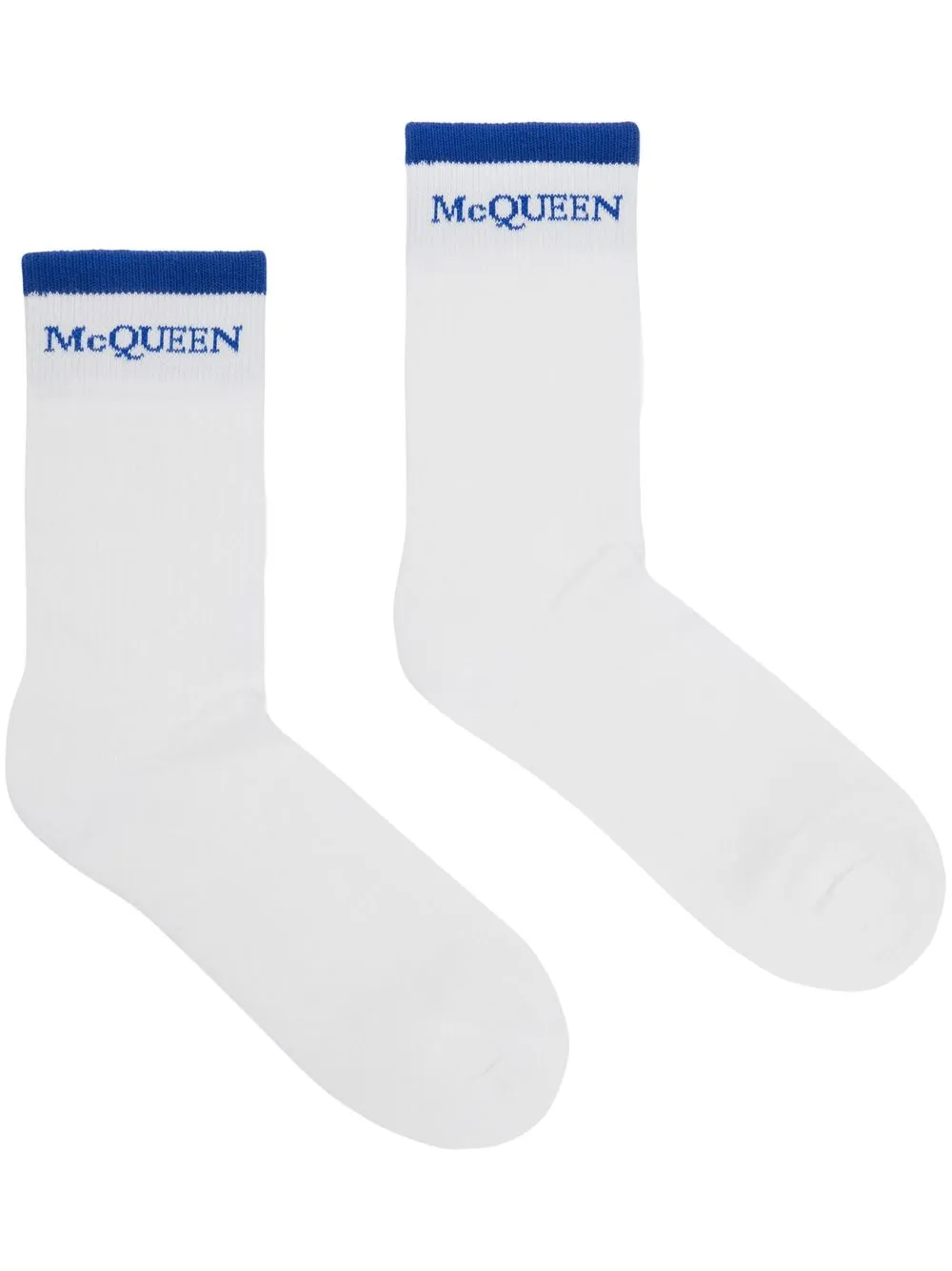 

Alexander McQueen calcetines reversible con logo - Blanco