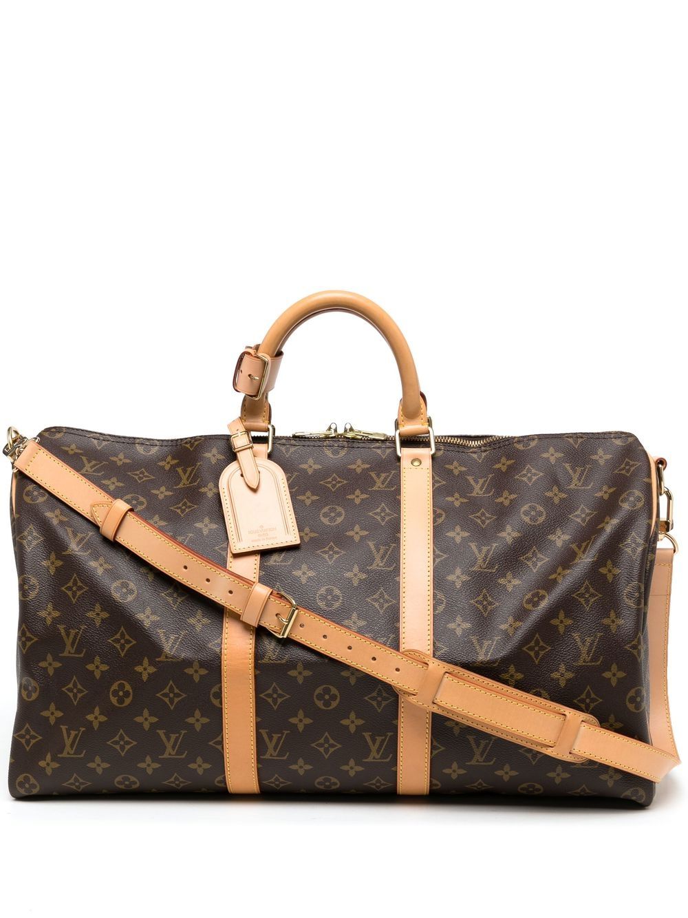 Pre-owned Louis Vuitton 1996  Keepall Bandoulière 50 Travel Bag In Brown