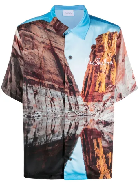 BLUE SKY INN logo-embroidered short-sleeve shirt