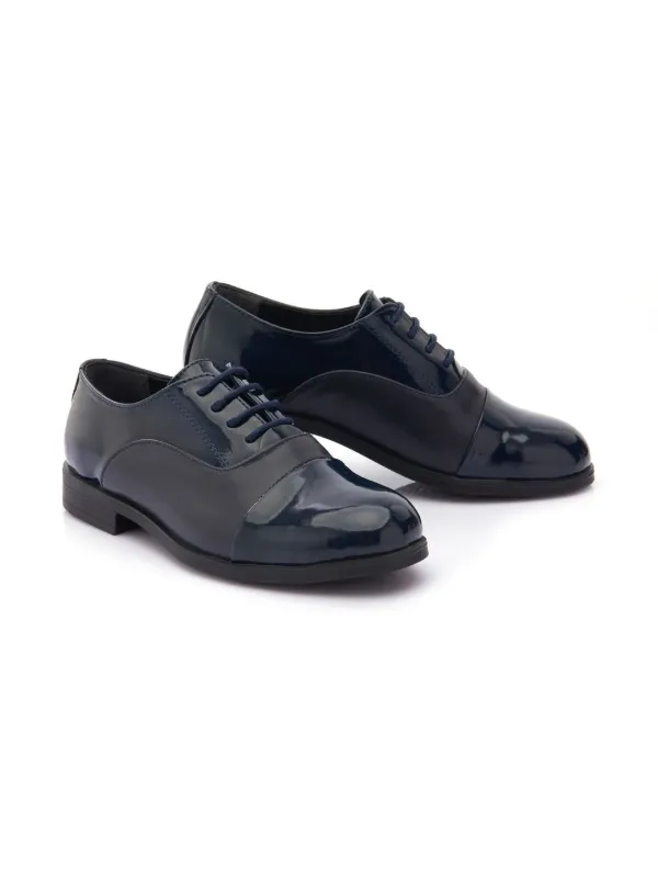 Moustache patent-leather Oxford Shoes Blue FARFETCH ID