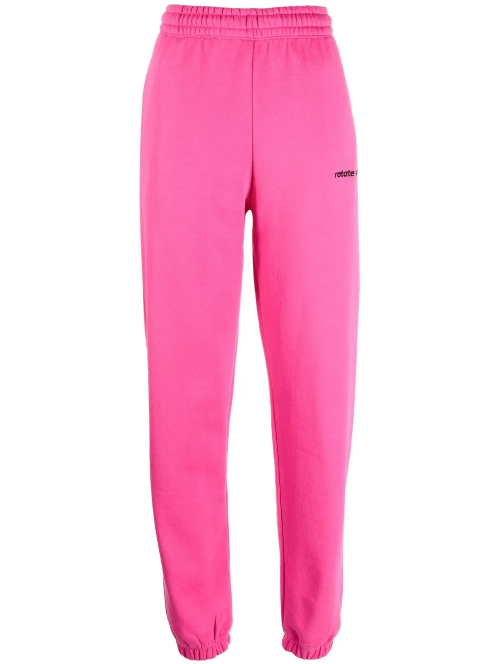 

ROTATE Mimi logo-embroidered organic cotton track pants - Pink