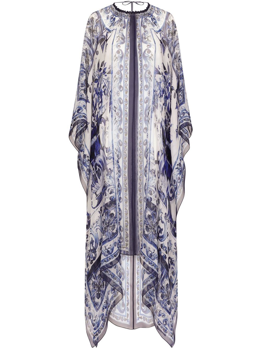 Dolce & Gabbana Majolica-print chiffon kaftan - Blue