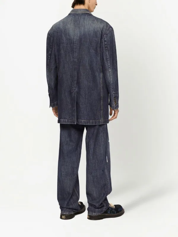 Dolce & Gabbana Longline Denim Blazer | Blue | FARFETCH