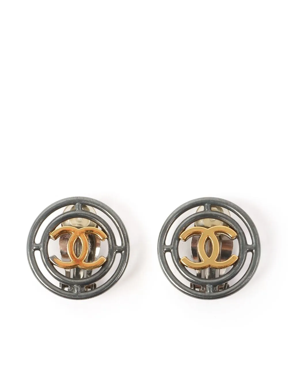 

Chanel Pre-Owned aretes de clip con logo CC 1996 - Dorado