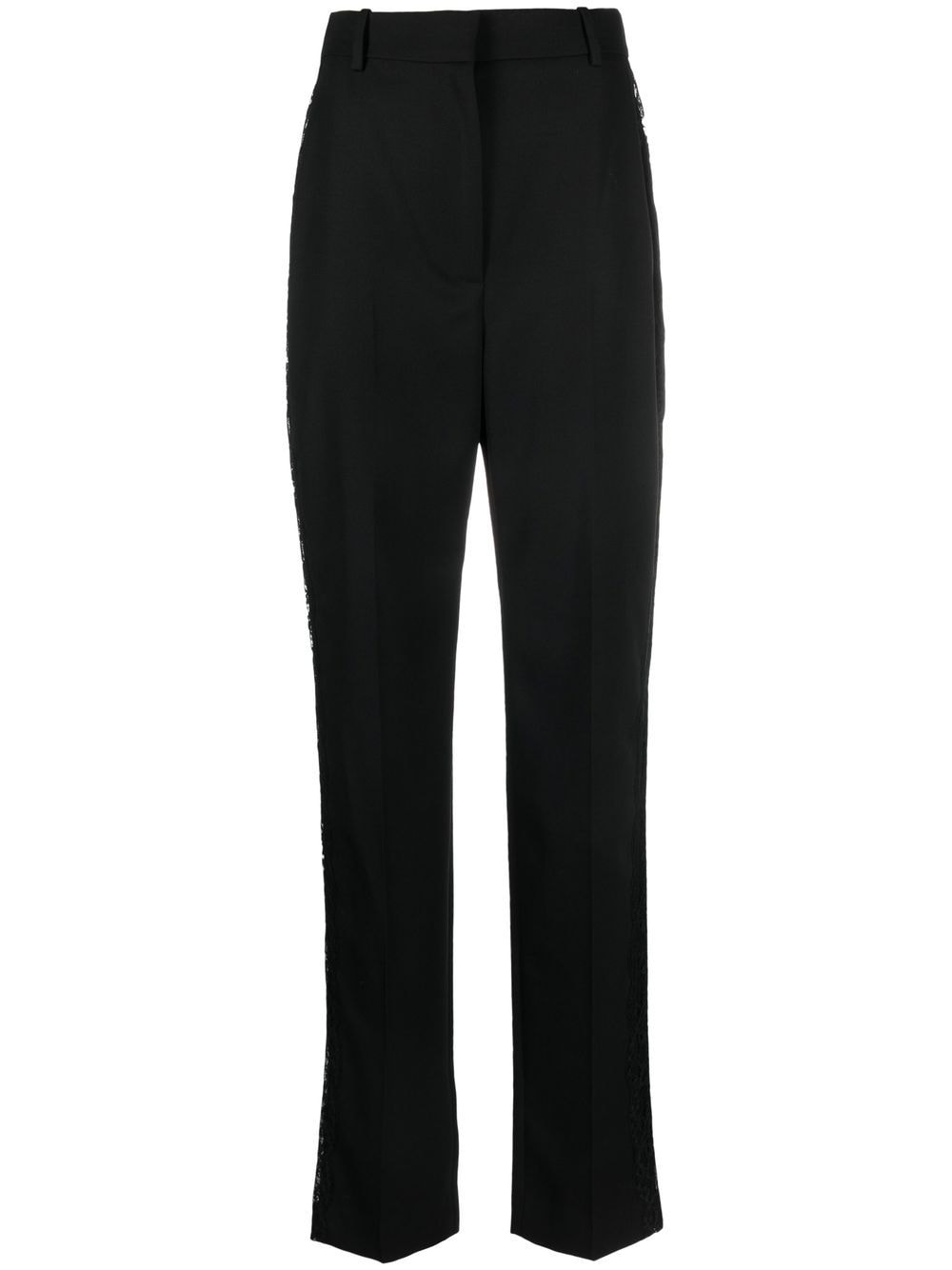 lace-panel tailored-cut trousers