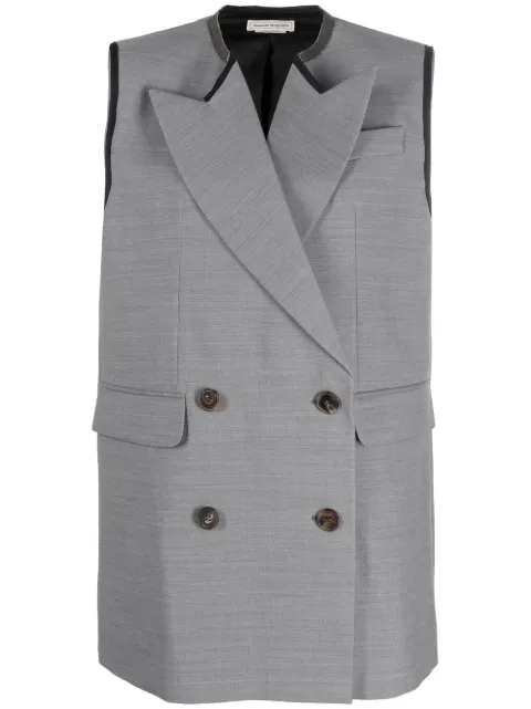 Alexander McQueen peak lapels double-breasted vest