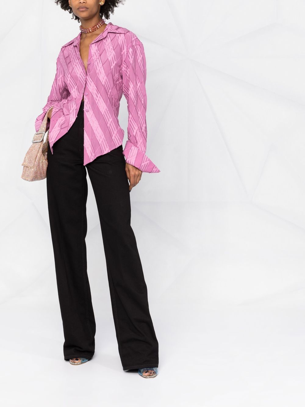 The Attico Blouse met jacquard-effect - Roze