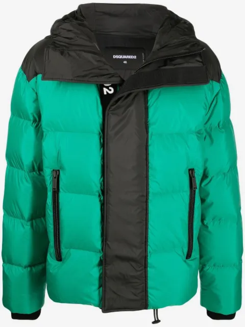 DSQUARED2 zip-pockets hooded padded jacket