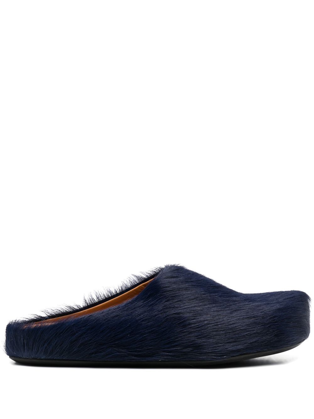 

Marni calf-hair cushioned slippers - Blue