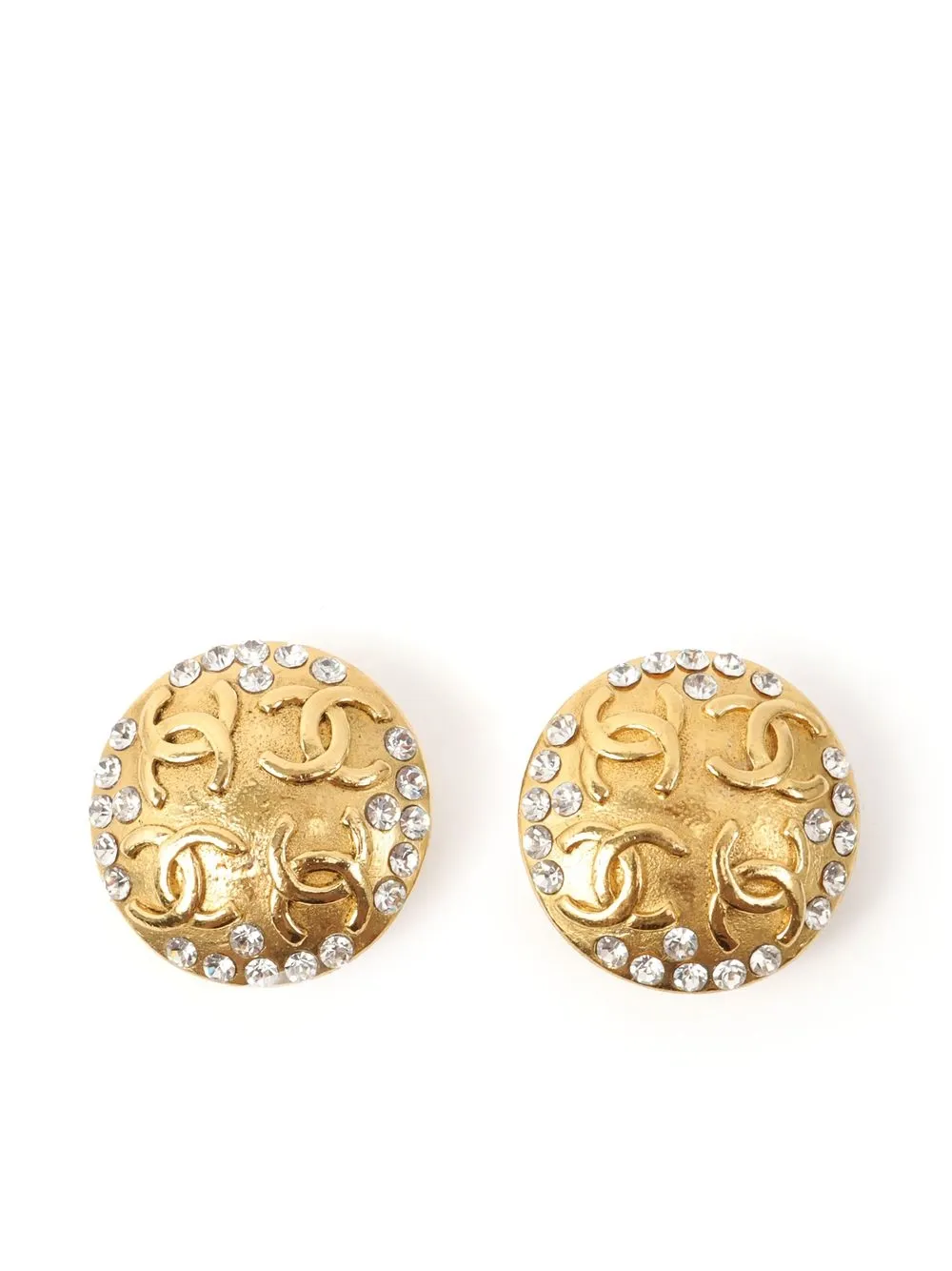 

CHANEL Pre-Owned aretes de clip con logo CC 1988 - Dorado